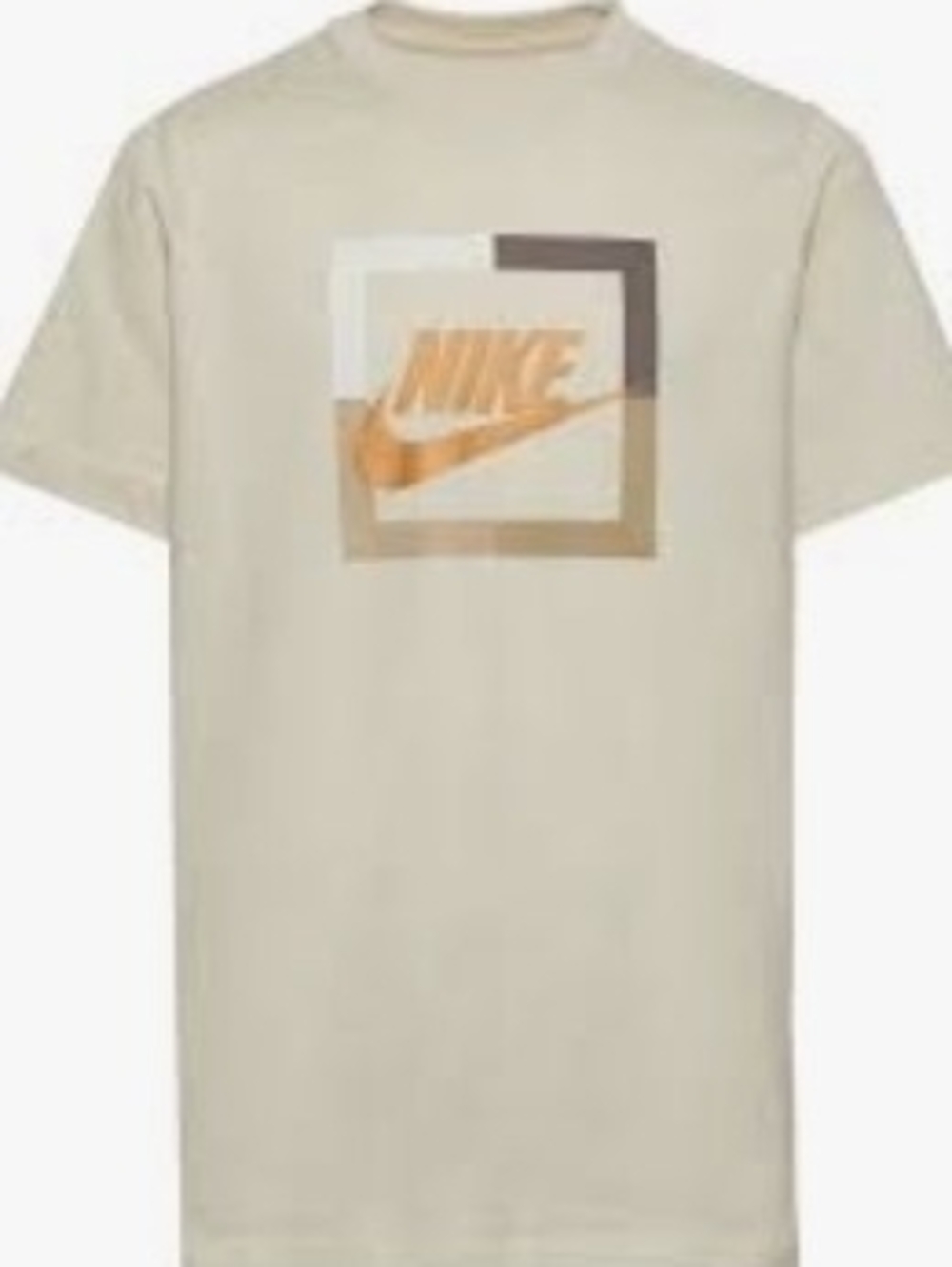 Nike Men’s Beige Short Sleeve Tee with Logo Bronze/beige